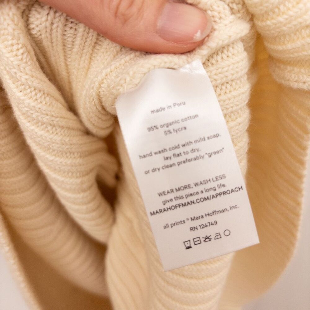 MARA HOFFMAN Samira Wrap-effect Ribbed Organic Cotton-blend Midi Dress Cream Siz - Picture 8 of 12